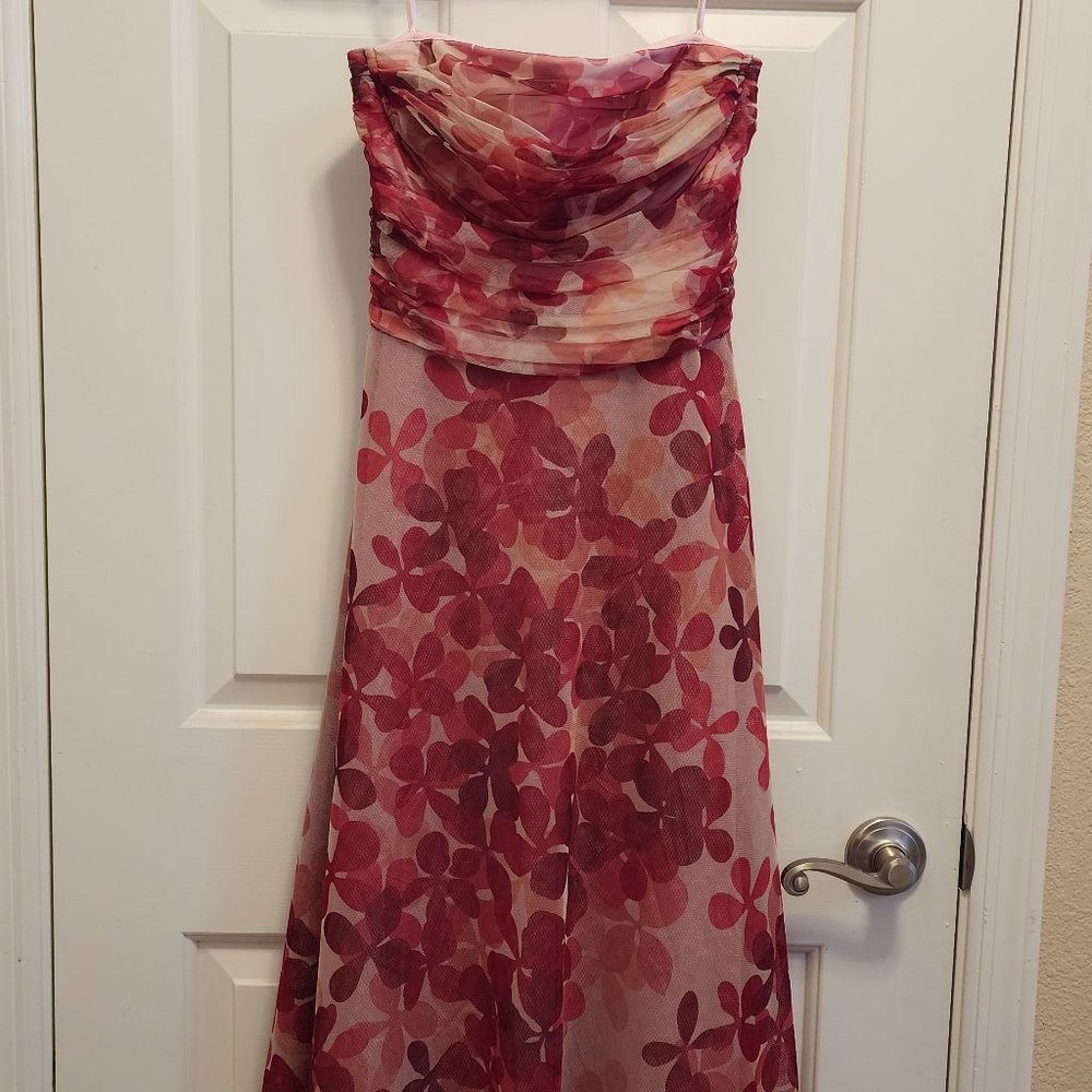 BCBG pink floral cocktail dress